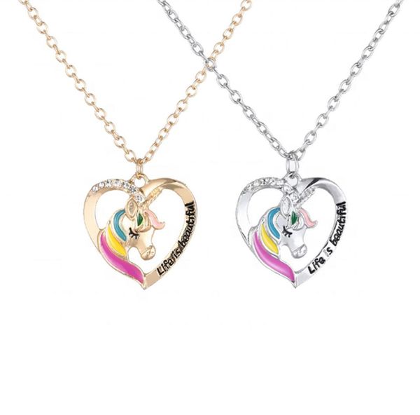 

creative design pendant unicorn necklace to kids0123456162292, Silver