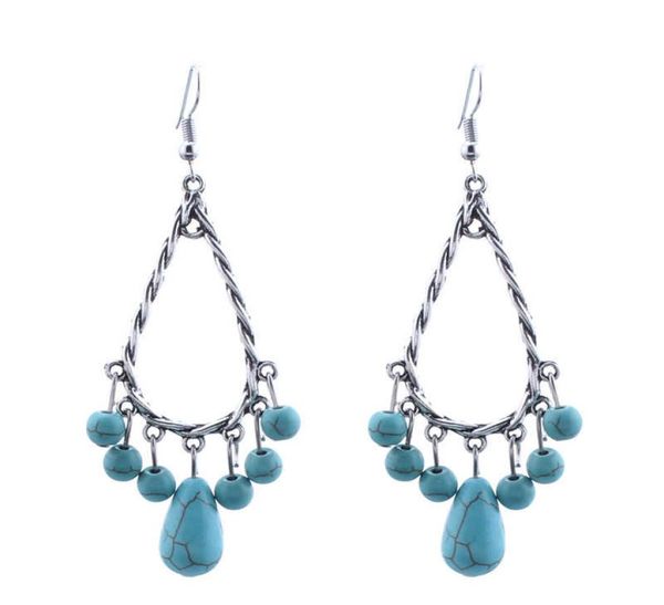 

women039s water drop tibetan silver turquoise charm earrings gstqe033 fashion gift national style women diy earring8693039, Golden