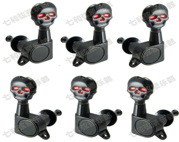 

3r3l black guitar accessories for acoustic guitar strings skull button tuning pegs keys tuner machine heads guitar parts2467599