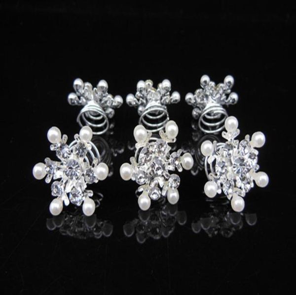 

fashion jewelry 100 pcs snowflake pearl crystal bridal wedding prom hair pins hair accessory crystal s spins hair pins9079099, Golden;silver