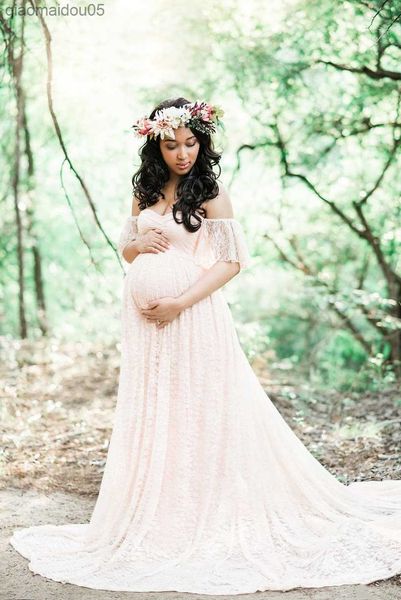 

2022 new maternity lace dress gowns for p shoot pregnant dress pregnancy dress pgraphy props l230712, White