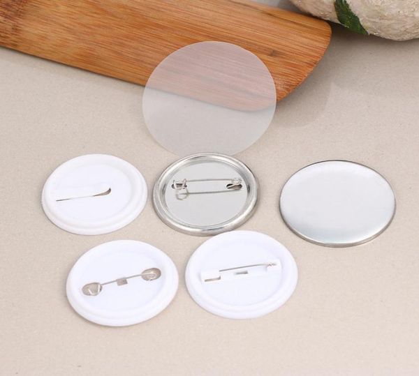

100pcs 44cm metal blank badge pin brooch base round badge diy jewelry finding2521909, Silver
