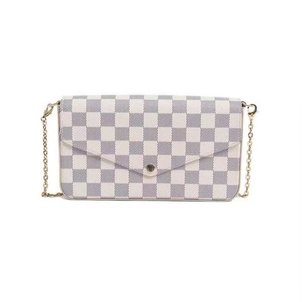 

3-piece set designer bag women messenger chain bag clutch flap luxury wallet key card holder lambskin leather key pouch crossbody tote shoul