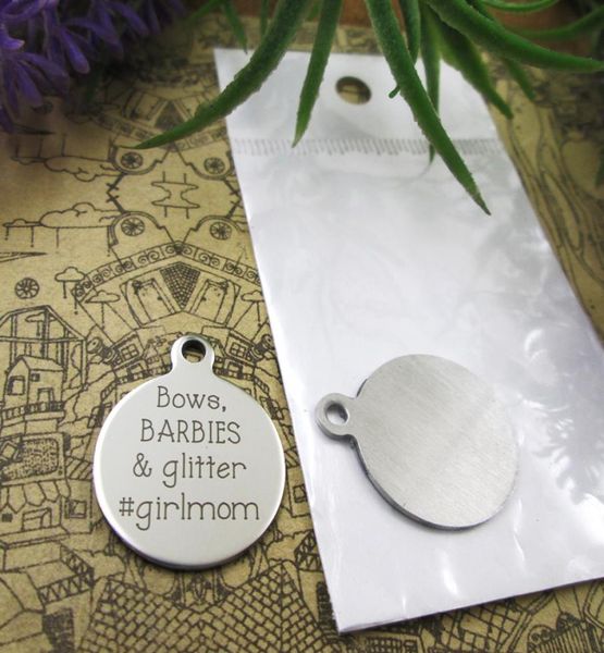 

40pcsquotbows barbies glitter girlmomquotstainless steel charms more style for choosing diy charms pendants for necklace8009375, Bronze;silver