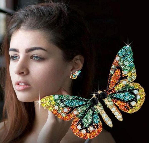 

new designer luxury butterfly wing earrings earings stud women fashion diamond earrings girls clothing jewelry accessories for wom7450331, Golden;silver