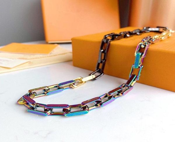

2020 launched bracelet design fashionable colourful brands chain necklace letters for men and women festival gifts with box1547827, Black