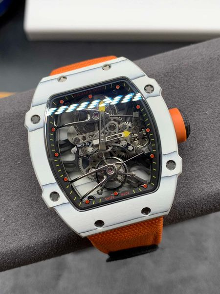 

designer fantasic men wrist watch superb rm27-02 active tourbillon watches 7wzw bbr factory high-end quality mechanical uhr ntpt all carbon, Slivery;brown