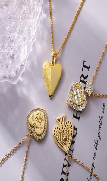 

925 silver original designer gold necklace classics pendants love heart style luxury necklaces fashion design for man woman qu2795435
