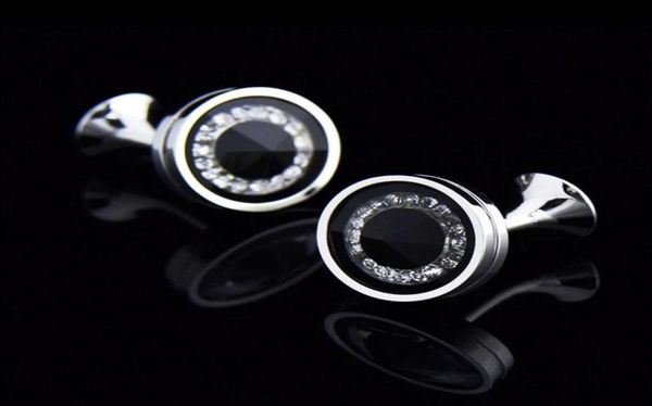 

cuff link and tie clip sets luxury shirt cufflink for men039s gift brand buttons crystal black jewelry9652831, Silver;golden