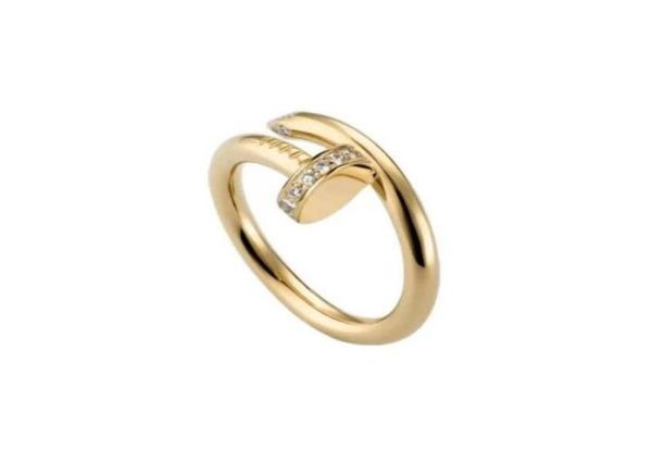 

fashion nail ring with box classic luxury designer jewelry mens women titanium steel goldplated gold silver rose never fade lover4420008