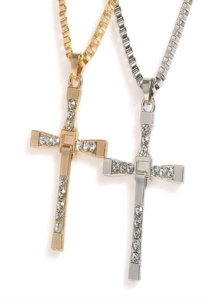 

12 pcs lot punk fast and furious 8 long pendant necklaces whole cross necklace for men x0707174d1660203, Silver