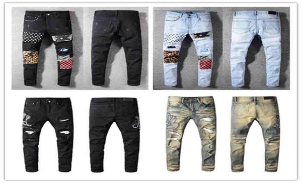 

23ss ripped fashion jeans clothing designer pants light blue mens slim denim straight biker hole hip hop jeans men denims trouser 2787967