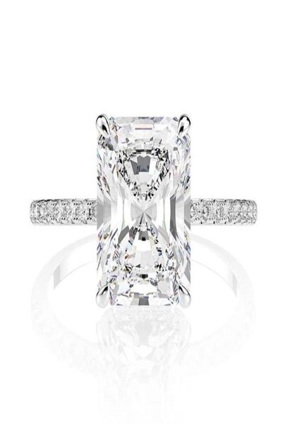 

choucong brand women wedding ring luxury jewelry solitaire 925 sterling silver radiant shape white z cz diamond gemstones eter3869792, Slivery;golden