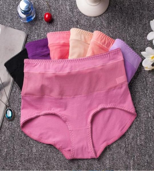 

6pcslot women039s transparent lace panties cotton high waist underpants seamless briefs plus size panty women underwear6548210, Black;pink
