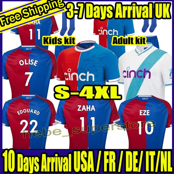 

s-4xl 23 24 palace home soccer jerseys 2023 2024 milivojevic olise kouyate crystals j.ayew zaha mateta chlupp palace benteke schlupp footbal, Black;yellow