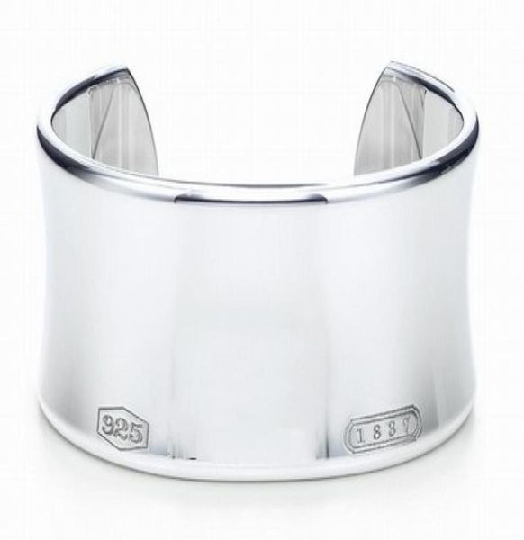 

2019 new silver wide no seal bangle bracelet fashion bracelet size with box and dastbag2072235, Black