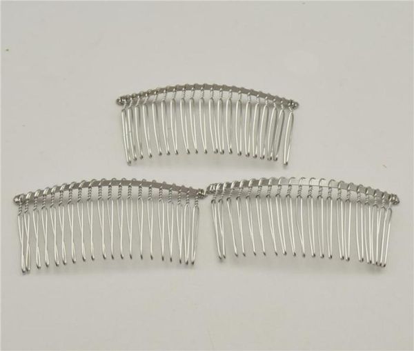 

50pcs blackgoldsilver 20 teeth wedding bridal diy wire metal hair comb clips hair findings accessories7090947, Blue;slivery