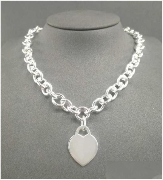 

pendant necklaces s925 sterling sier necklace for women classic heartshaped charm chain luxury brand jewelry q0603 drop delivery p4464058, Silver