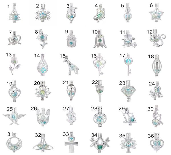 

300 styles for you to choosebright silver oyster pearl beads cage essential oil diffuser mountings locket open pendants diy jewe6861415
