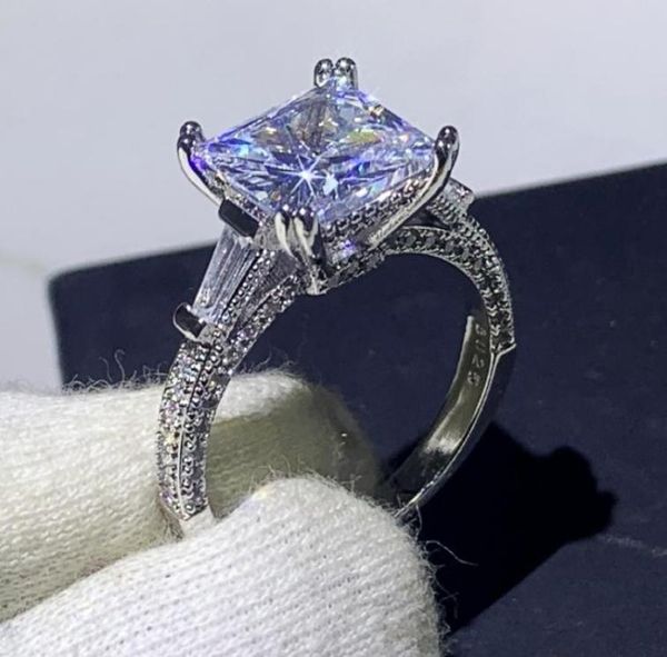 

victoria sparkling fashion jewelry 925 sterling silver princess cut white z cz diamond promise women wedding bridal ring for l9376096, Slivery;golden