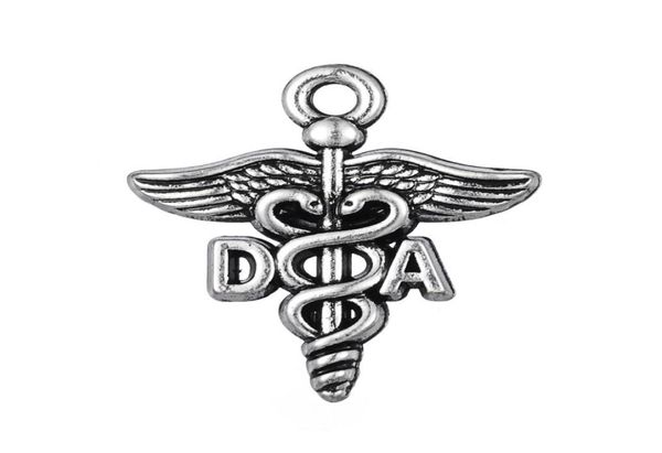 

whole antique silver color alloy da medical charms profession caduceus charm 50pcs 1822mm aac15382157589, Bronze;silver