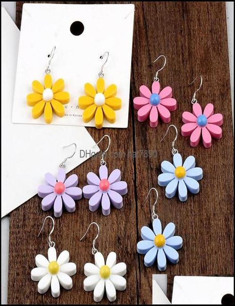 

chandelier acrylic earrings big flower daisy dangle earring fashion trendy sweet cute jewelry for women girl whole drop deli4462178, Silver
