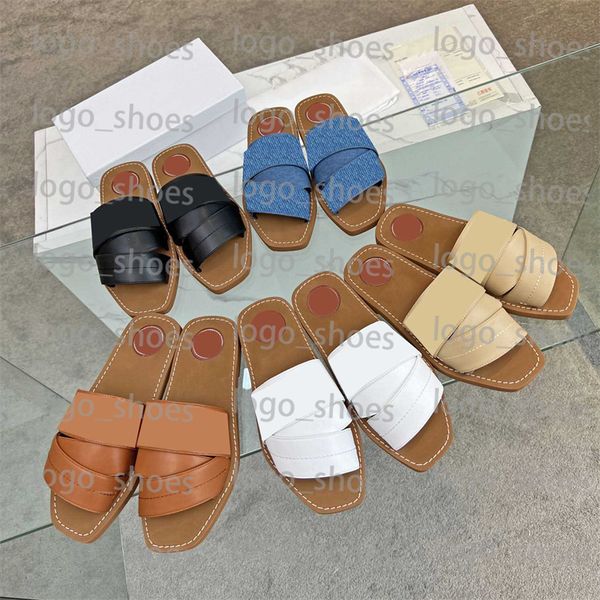 

designer genuine leather slipper letter embroidery womens sandal brand womens lace slides slippers, Black