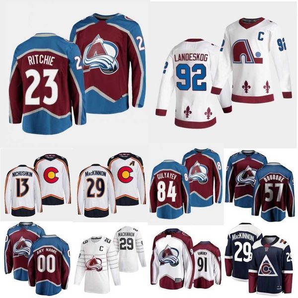 

2023 reverse retro avalanche jersey hockey calum ritchie nathan mackinnon mikko rantanen keith kinkaid pavel francouz justus annunen samuel, Black;red