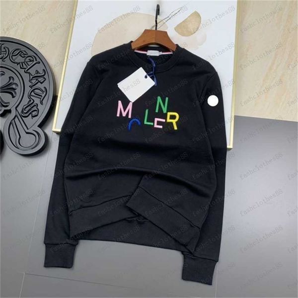 

men's designer hoodie with embroidered badge on chest women's sweatshirt ma60, Black