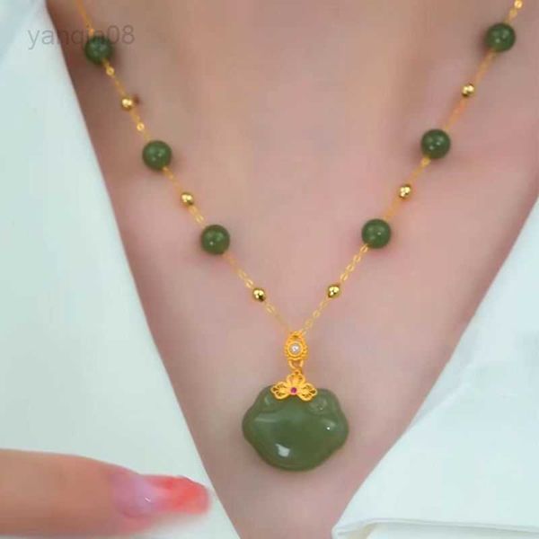 

pendant necklaces fashion vintage imitation n jade charm women's necklace exquisite luxury pendant necklace girls boys accessories whol, Silver