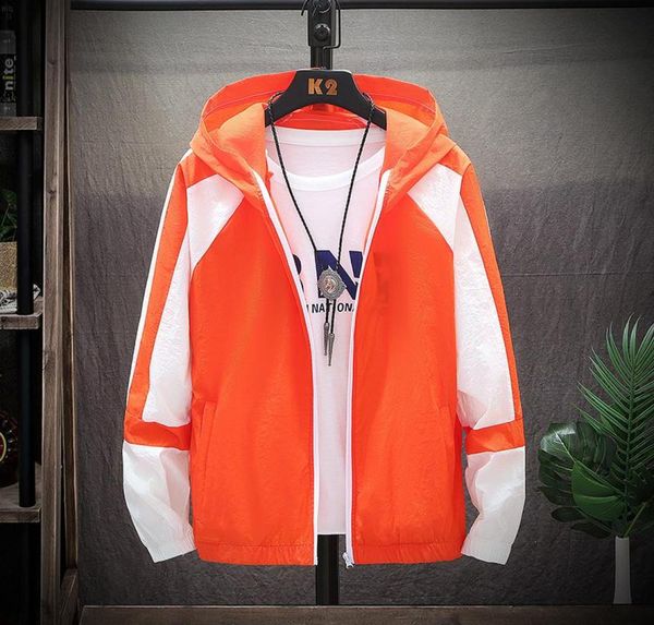 

summer jacket men ultrathin suntanproof outerwear contrast color hooded sunprotection outdoor tour windbreaker coats male1595610, Black;brown