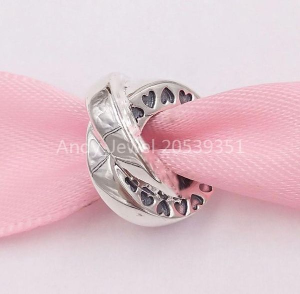 

andy jewel jewelry authentic 925 sterling silver beads p logo & heart bands spacer charms fits european style bracelets & necklace 799035134, Black