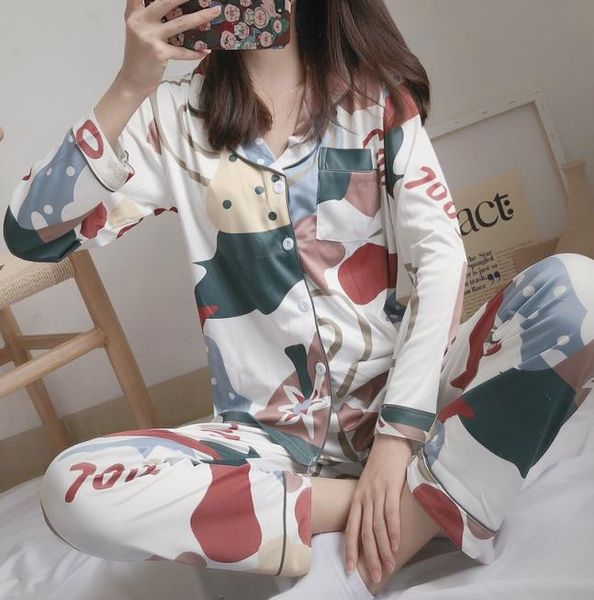 

women039s sleepwear pajamas sets long sleeve pants autumn winter cute 2 pieces pyjama pj sets ladies cute homewear t4676950, Black;red