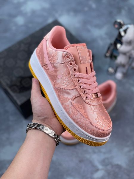 

2023 sport running shoes 1 07 low x clot rose gold silk men wome lifestyle outdoor athletic designer sneakers