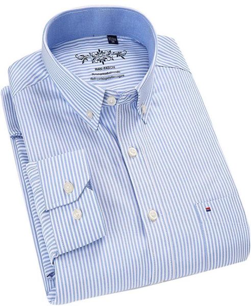 

whole 2017 men039s oxford long sleeve white striped shirt with left chest pocket plus size slimfit button down collar dre1754689, White;black