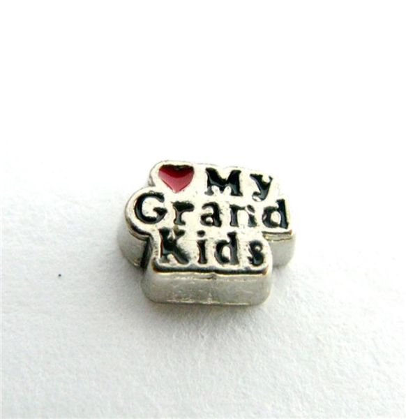 

new design fc950 floating locket charms 10pcs i love grand kids floating living locket as gift wholes 4833366, Blue;slivery