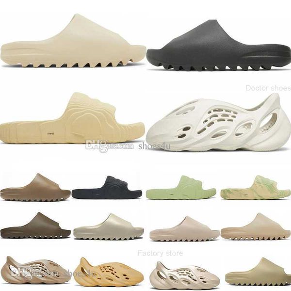 

designer slippers men woman slider foam runner vermillion mineral blue onyx pure sandals slide slipper ochre bone resin clog desert ararat r, Black