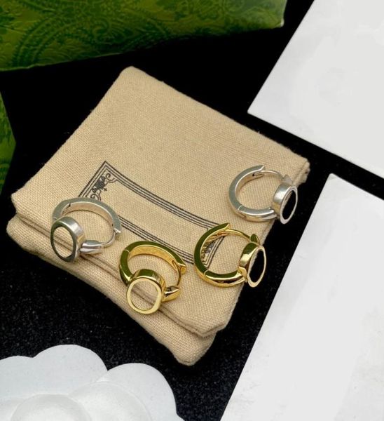 

chic golden ear hoops charm silver designer studs women letters earrings high end stamps dangler with box89154165152478