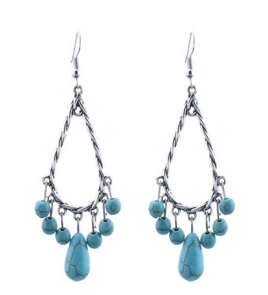 

women039s water drop tibetan silver turquoise charm earrings gstqe033 fashion gift national style women diy earring8958261, Golden