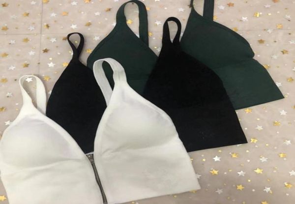 

zipper tanks with letter camisoles sport bra vest for women in summer black and white 2 colors6443182, Black;white