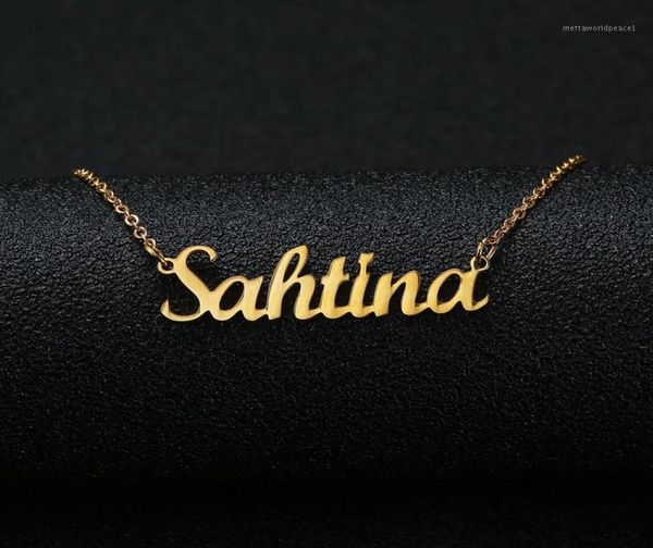 

gold silver color personalized custom name pendant necklace customized cursive nameplate necklace women handmade birthday gift17921016