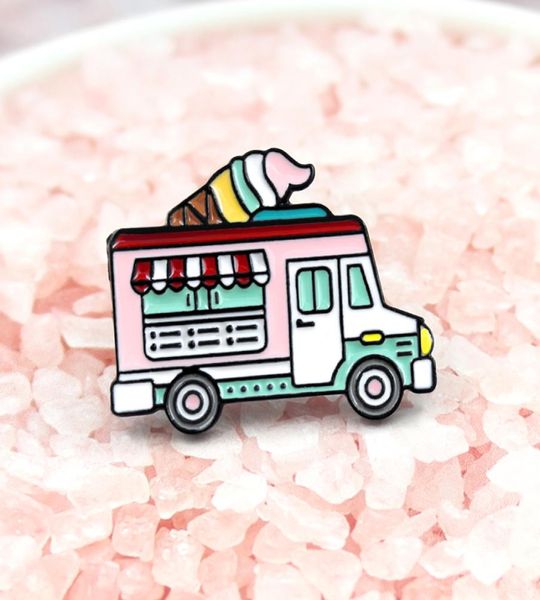 

ice cream car pink delicious cute personality creative brooch cartoon special tide new lapels denim badge8434817, Gray