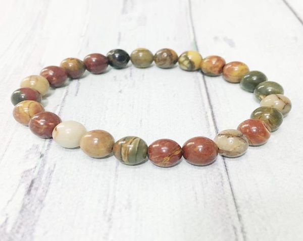 

mg0355 genuine picasso jasper bracelet natural stone handmade bracelet meditation wrist mala divine feminine bracelet9631862, Black