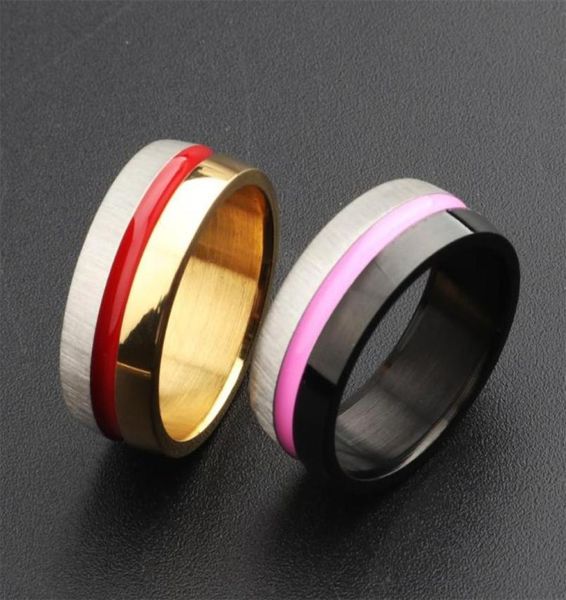 

wedding rings 8mm titanium steel ring band two tone epoxy engagement for men business party finger fashion jewelry gifts1653082, Slivery;golden