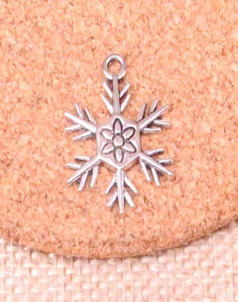 

100pcs charms snowflake snow 1824mm antique making pendant fitvintage tibetan silverdiy handmade jewelry1433718, Bronze;silver