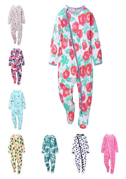 

baby zipper jumpsuit 8 design printed romper kids clothes newborn wrap feet rompers infant girls toddler boys clothing m15428358282, Blue