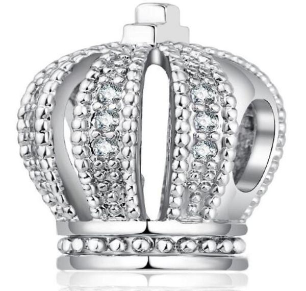 

boutique alloy made silver color loose beads fit all pendant necklace bracelets charmsdiy zircon crown big firm diamond setting o3588061, Black