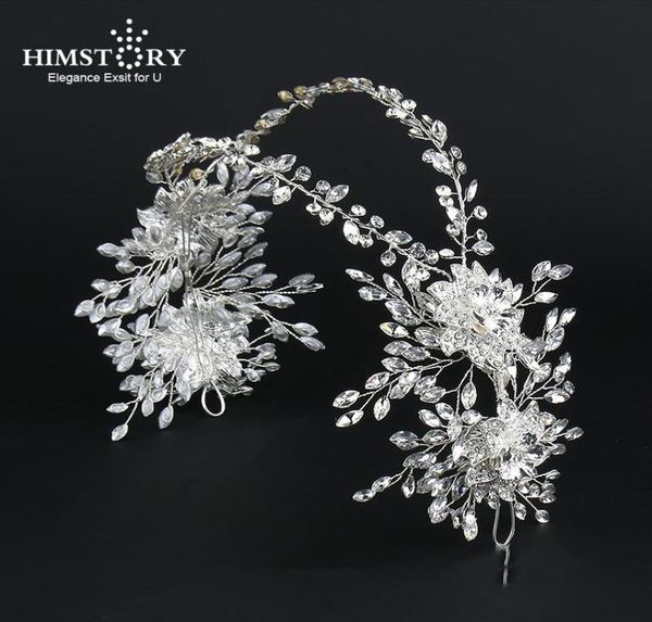 

hair clips barrettes himstory handmade crystal rhinestones tiaras and crowns wedding headband headpiece bridal piece prom pagean2934277, Golden;silver