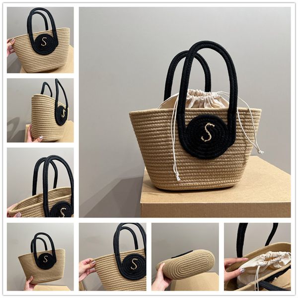 

luxury cotton weave tote basket bags handle handbag beach bag womens mens small shopping designer knitted tote bag crossbody clutch shoulder