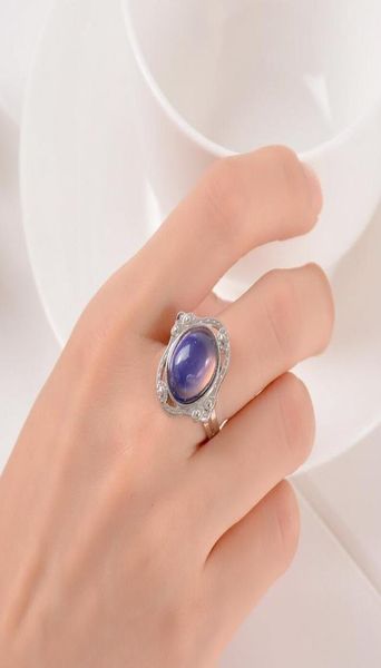

vintage retro color change mood ring oval emotion feeling changeable ring temperature control color rin sqcsdi homes20072597486, Silver